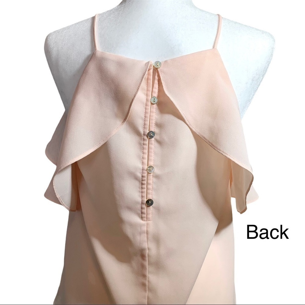 Doe & Rae Halter High Neck Ruffle Tank Top Sz S - Picture 9 of 16